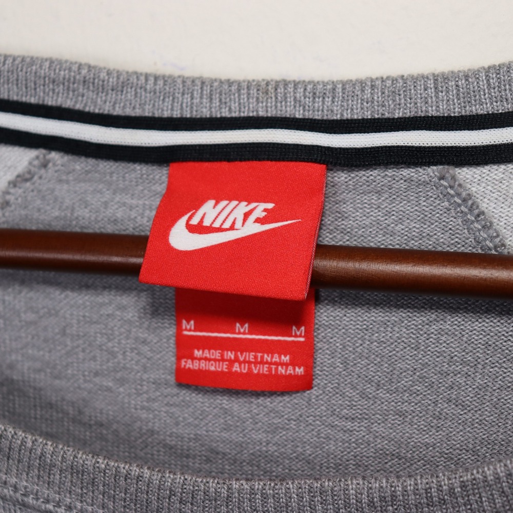 Nike Womens Colorblock Sweatshirt Grey Black Raglan Logo Pullover Medium - Picture 3 of 7